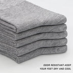 Men's Breathable Viscose Bamboo Quarter Socks 5 Pairs
