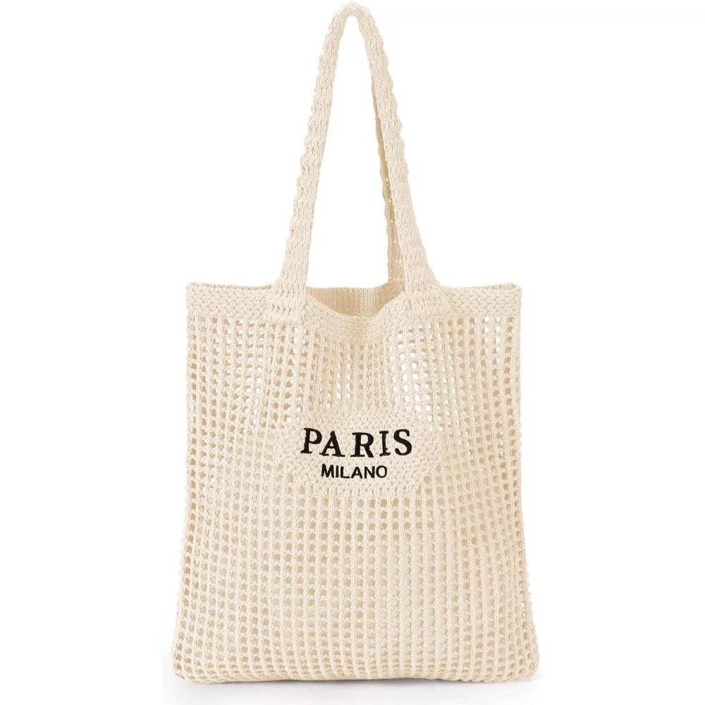 Women, Beach Tote Bag Summer Knit Bag