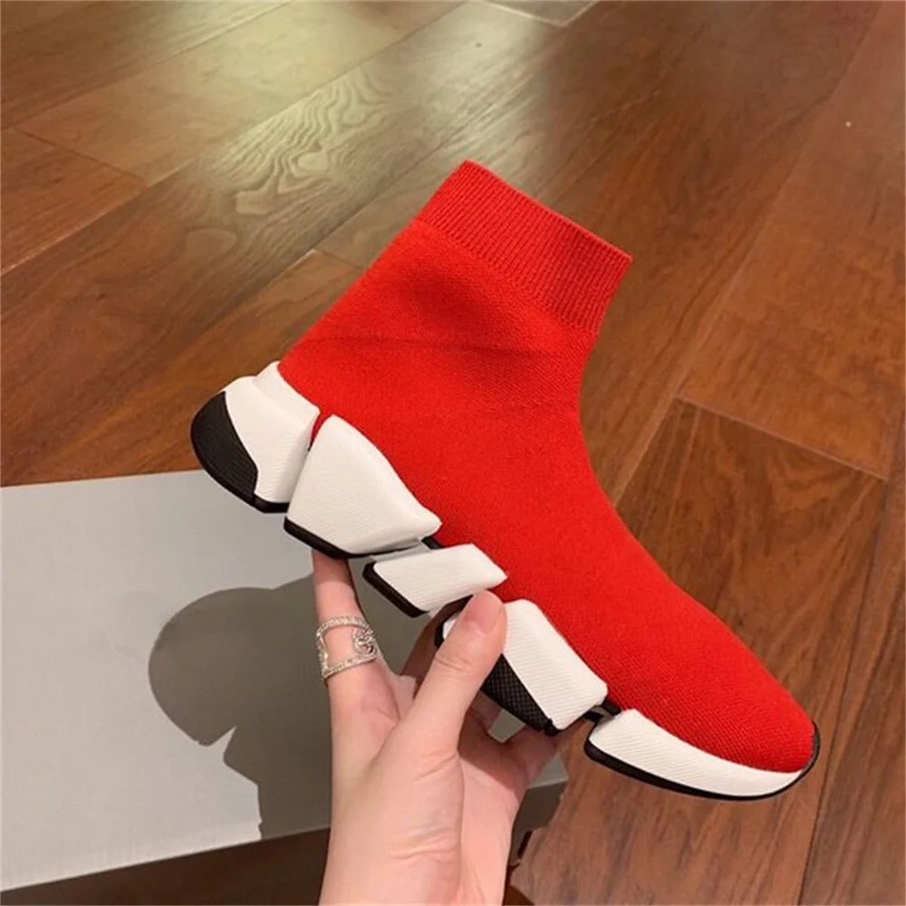 Hot Black High Top Unisex Socks Shoes