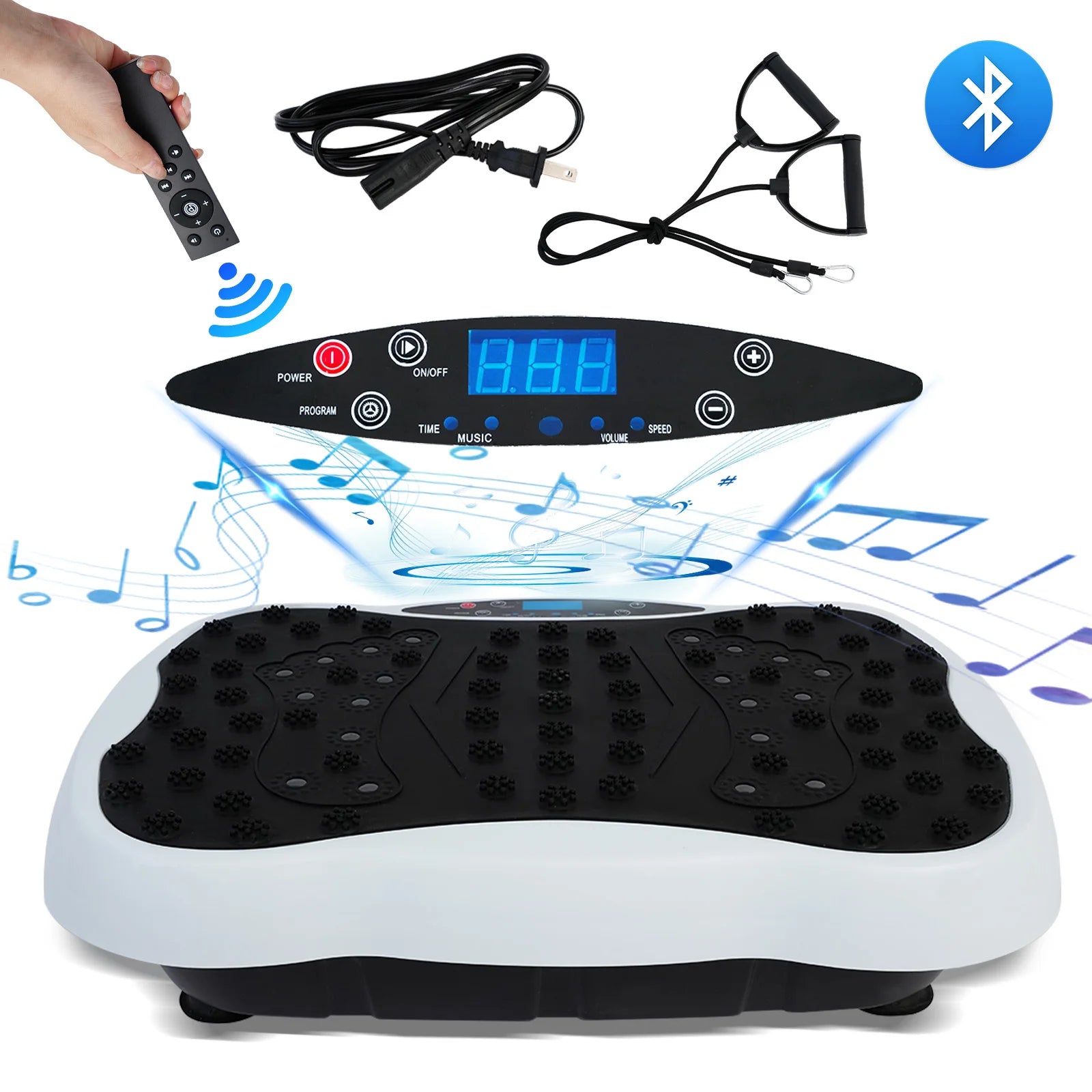 Vibration Plate Exercise Machine, 330lbs, Resistance Bands