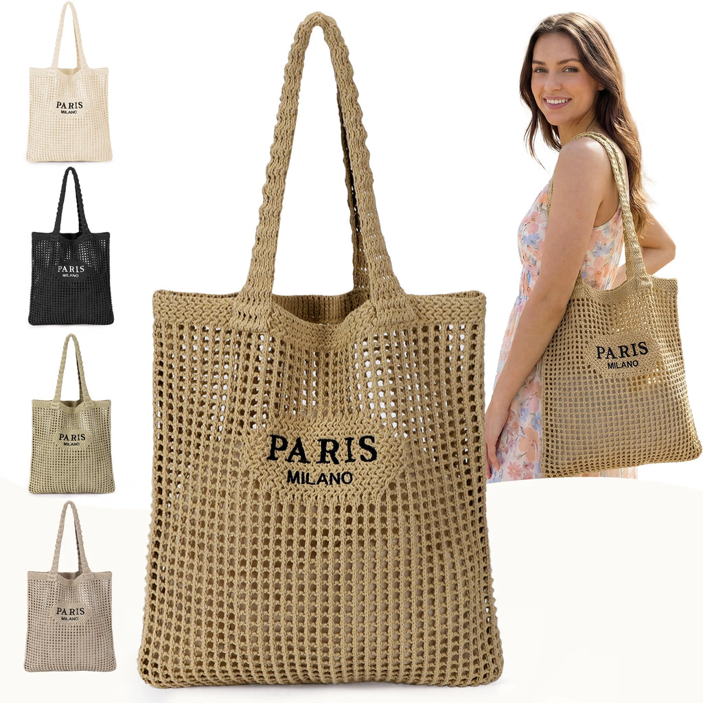 Women, Beach Tote Bag Summer Knit Bag