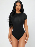 Petite, Slim Fit, Short Sleeve, Bodysuit, Women