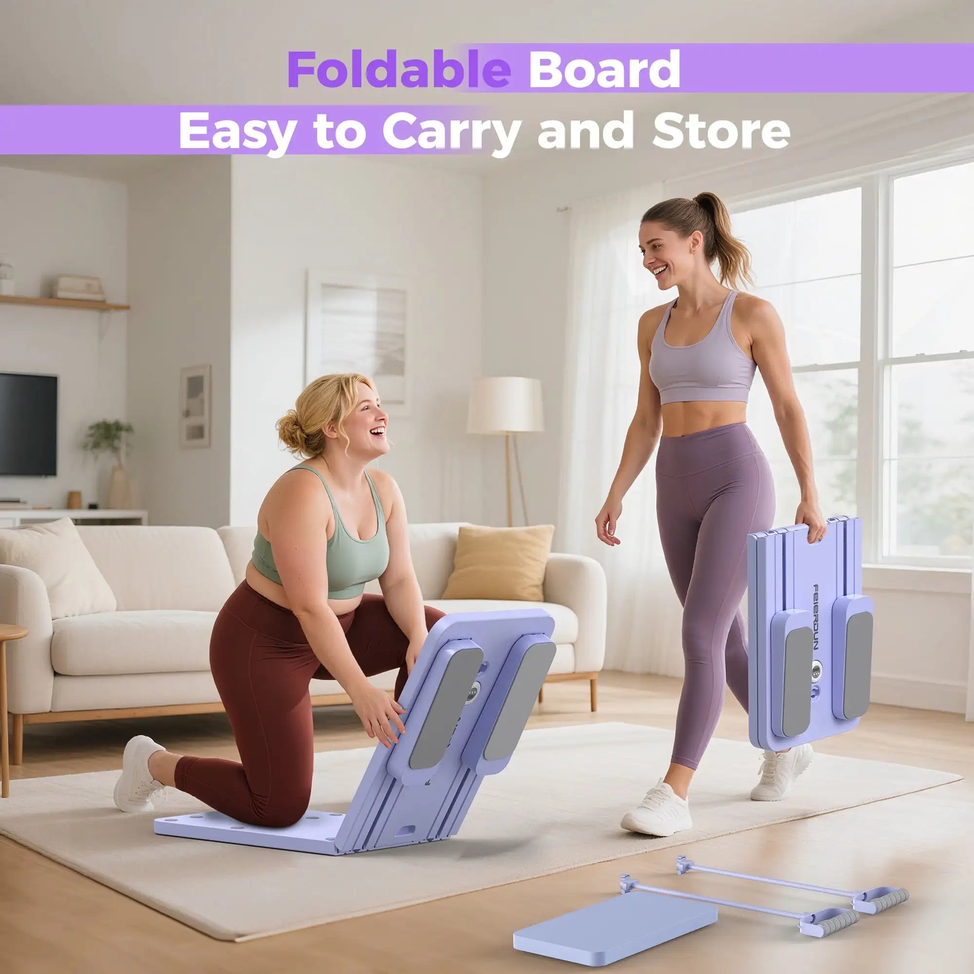 5 in 1 Folding Board Pilates, Reformer Set, 300 LBS Weight Capacity