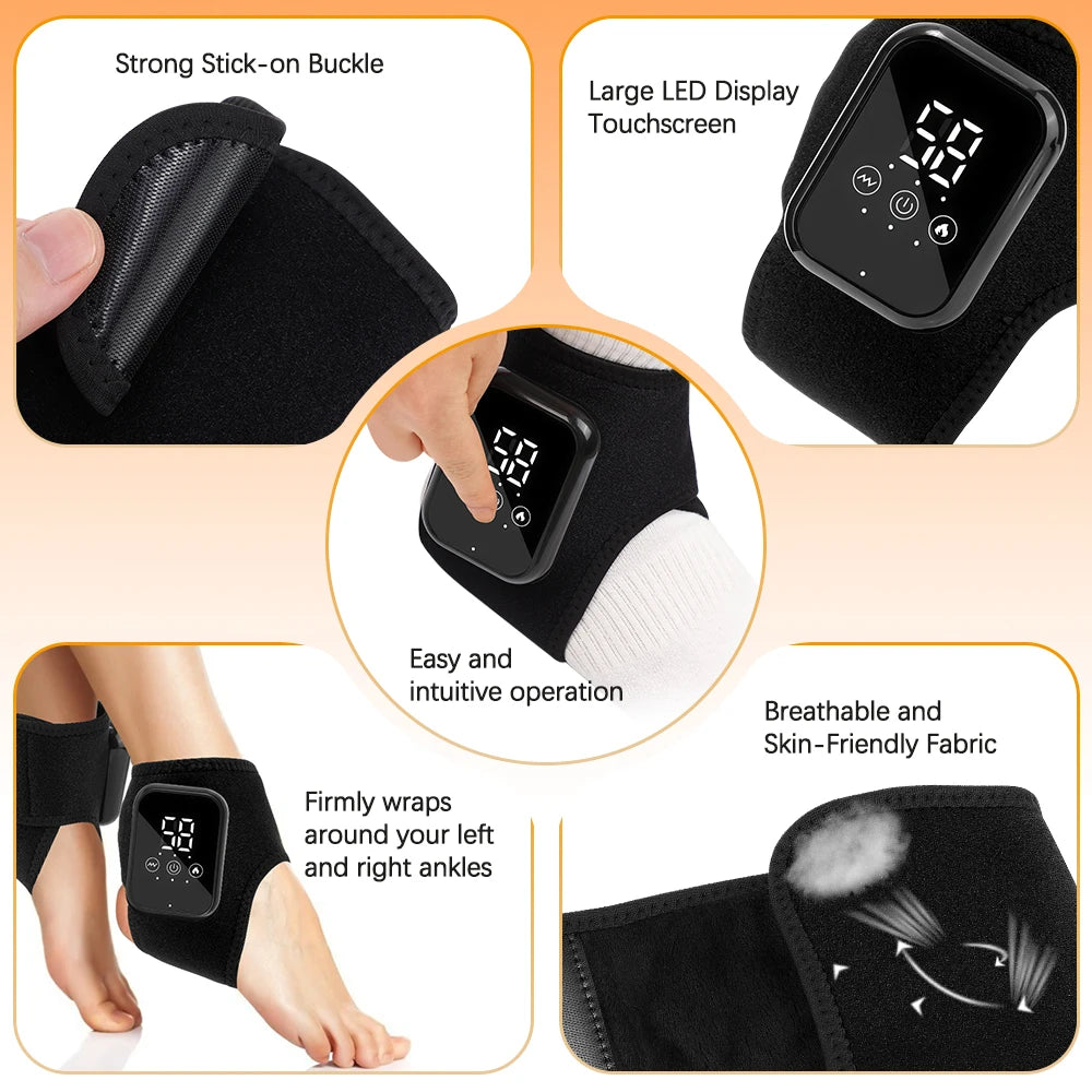 Ankle Massager, Hot Compress, Vibration, Foot Massager