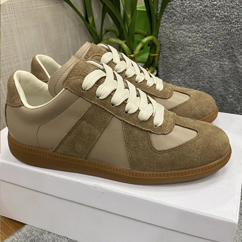 Suede Leather Patchwork Casual Shoes, Women, Round Toe