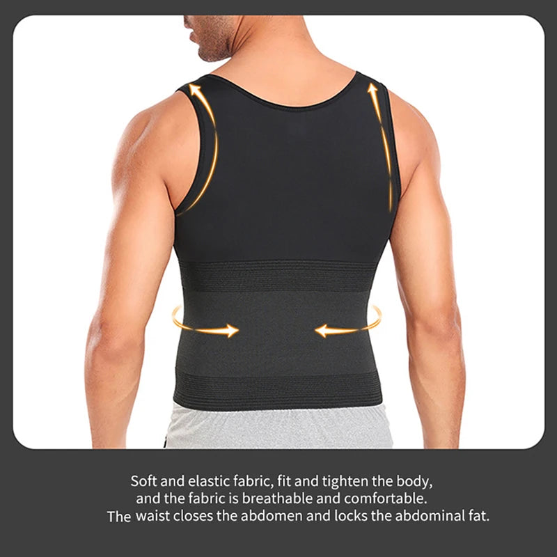 Men Compression Tank Top, Waist Trainer, Vest