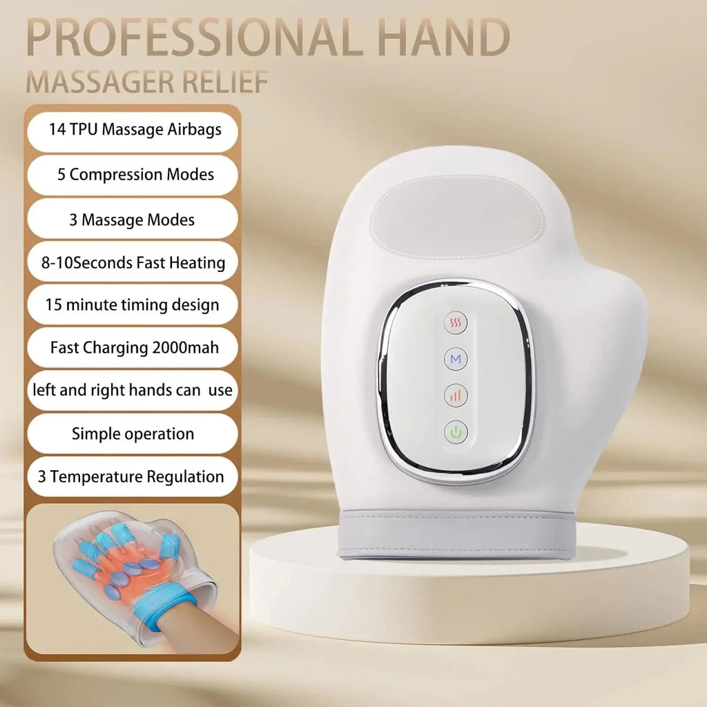 Hand Massager W/Heat, Airbag Compression, Vibration Gloves