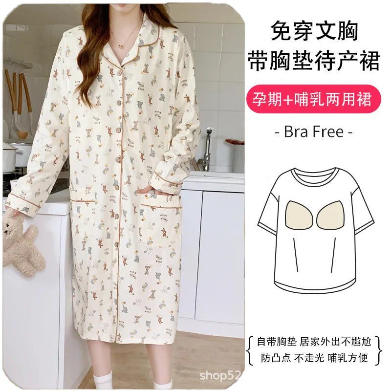 Pregnant Women's Clothing, Nightgown, Loose, Cute