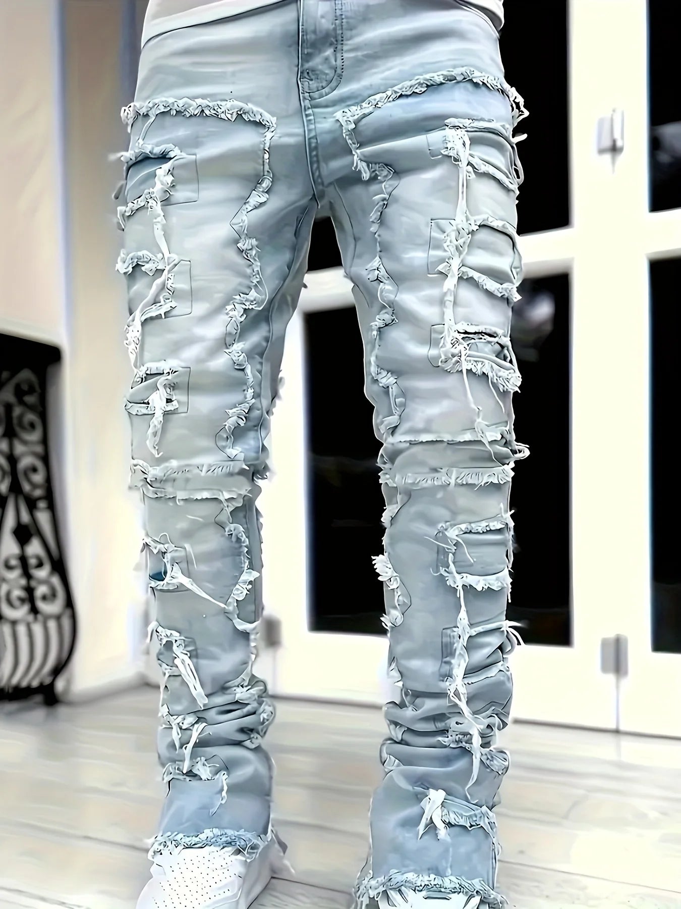 2026 Men's Straight-Leg Jeans, Hip-Hop Street Style