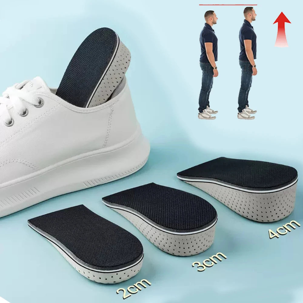 2-4cm Memory Foam Insoles, Men Height Increase, Sweat-absorbent