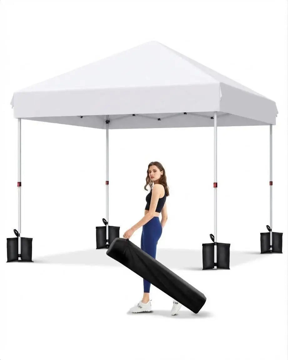 10x10 FT Pop Up Canopy Tent, Adjustable, 4 Sandbags, Carry Bag