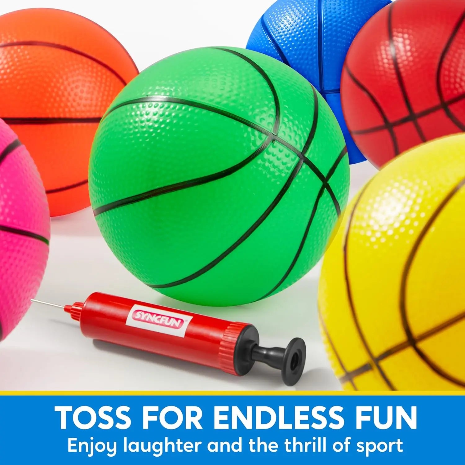 6 PCS Mini Basketballs, 5 inches, Ball Basketball Hoop, Rubber