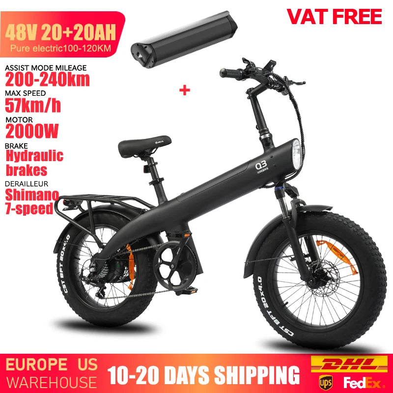 Q3 Mountain Electric bicycle, 2000W, Adult, 48V 20AH,  City bike