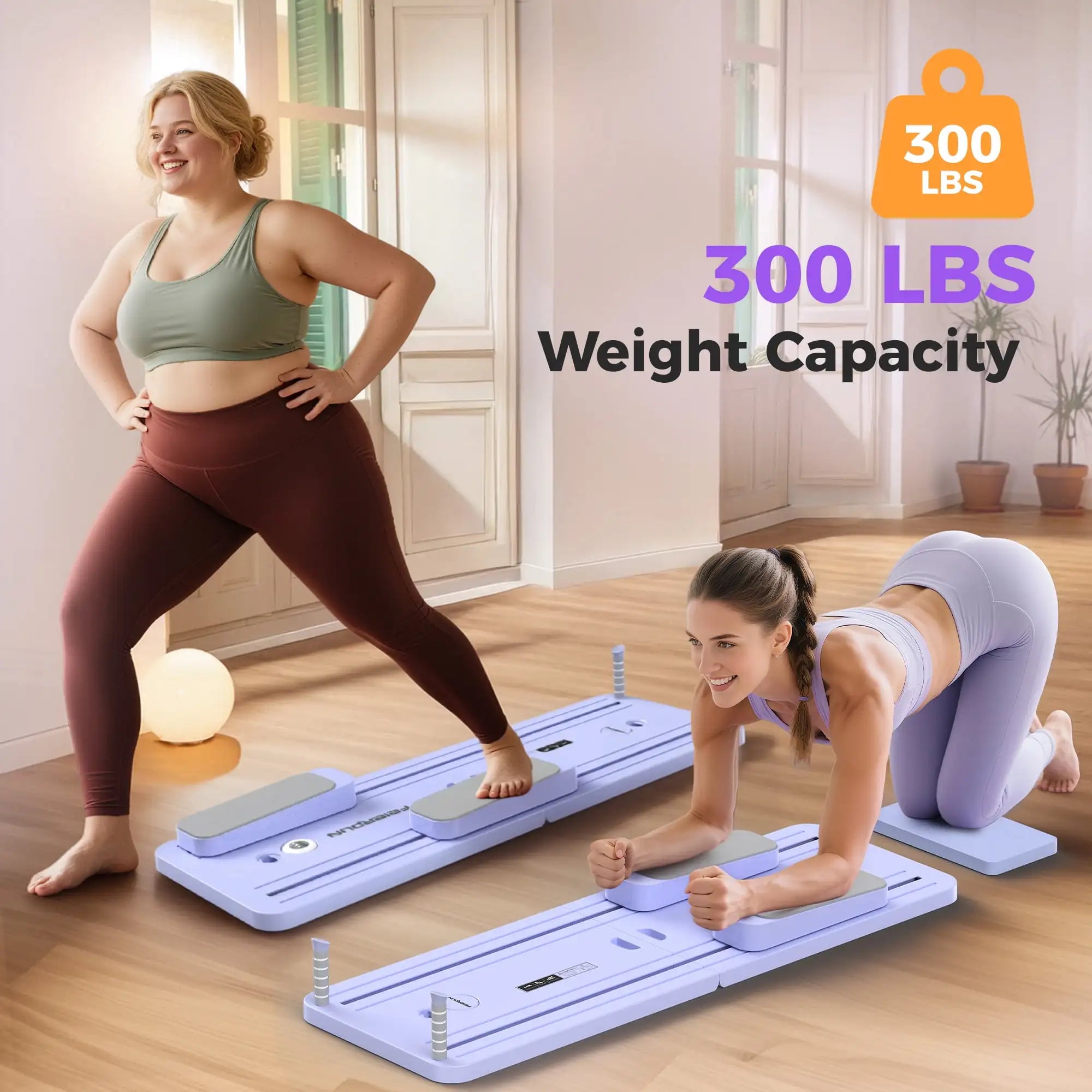 5 in 1 Folding Board Pilates, Reformer Set, 300 LBS Weight Capacity