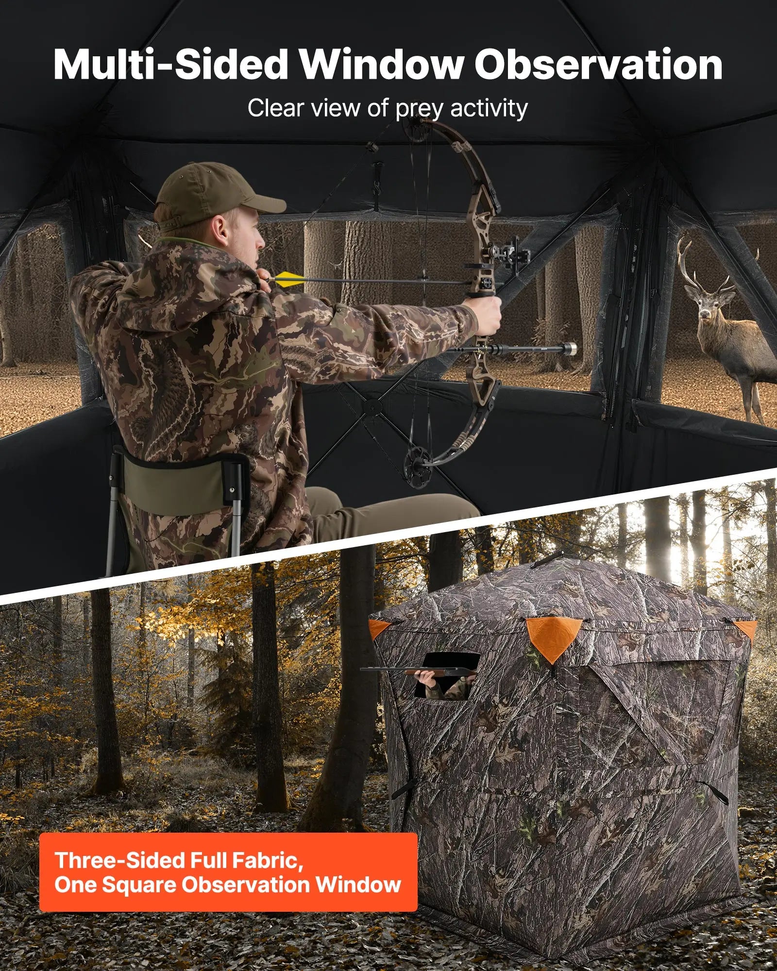 Hunting, 270° Ground Blind, 2-3 Person, Pop Up, Bag