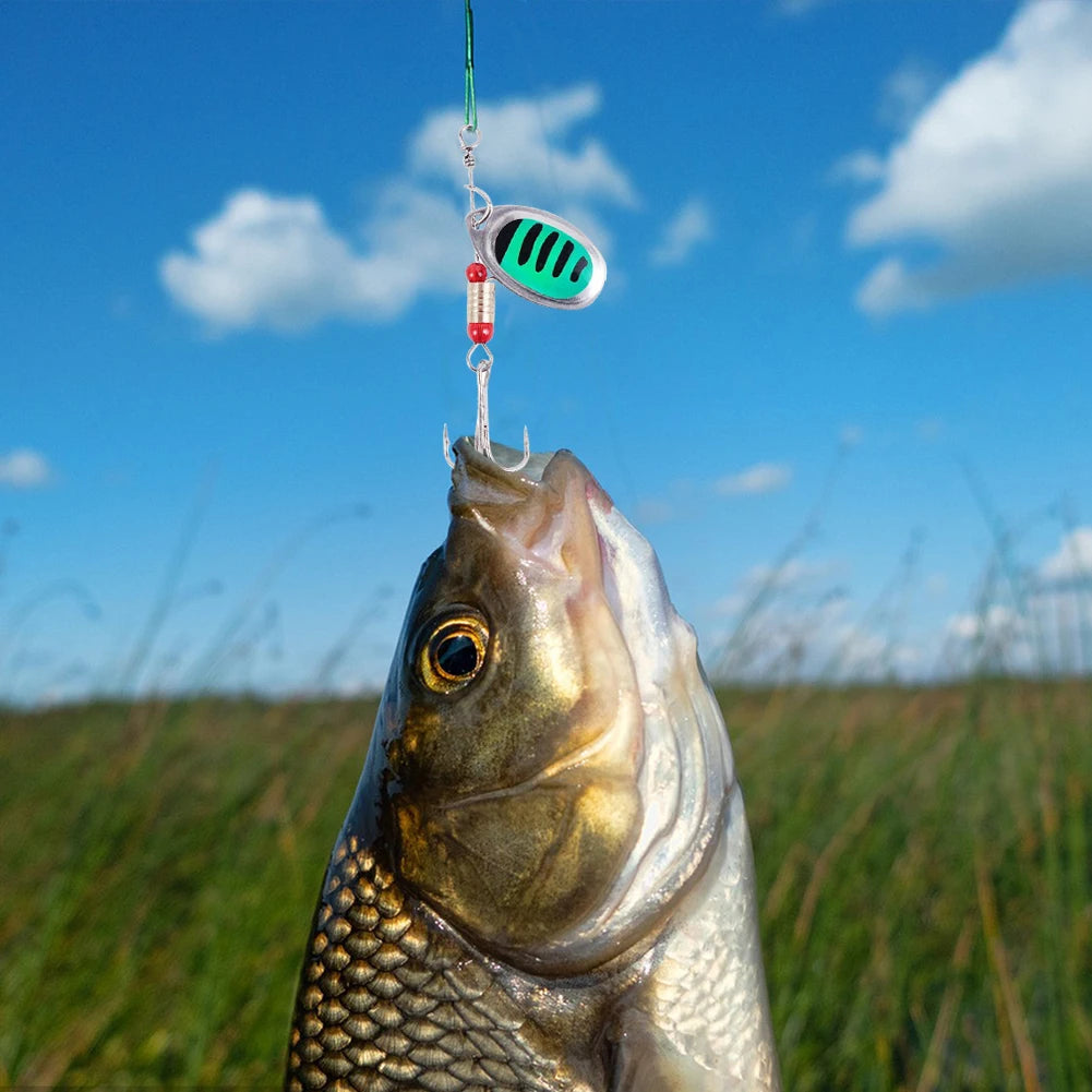 30pcs Metal Spoon Spinner Fishing Lure, Treble Hook