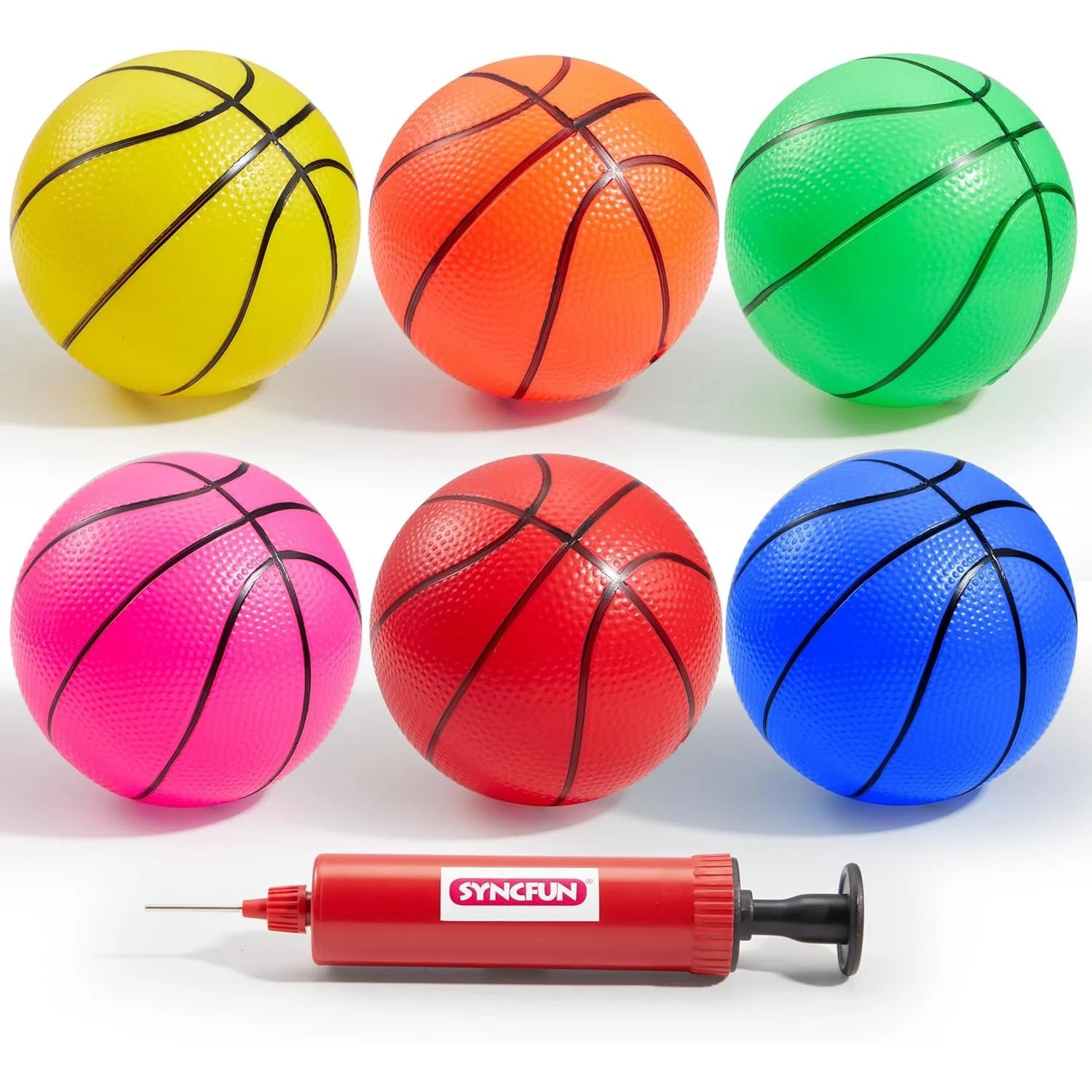 6 PCS Mini Basketballs, 5 inches, Ball Basketball Hoop, Rubber