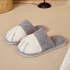Unisex warm cat paw slippers for home