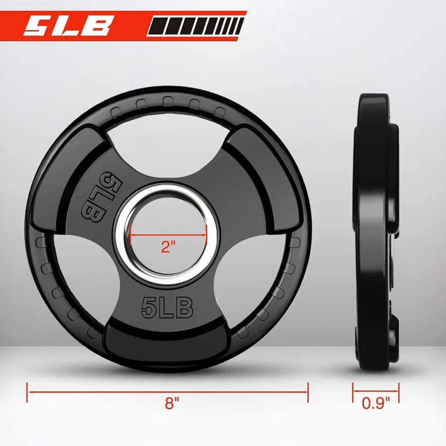 Rubber Grip Plates for Barbell 2-Inch Weight Plates