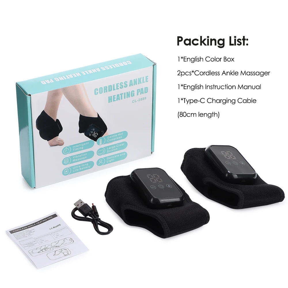 Ankle Massager, Hot Compress, Vibration, Foot Massager