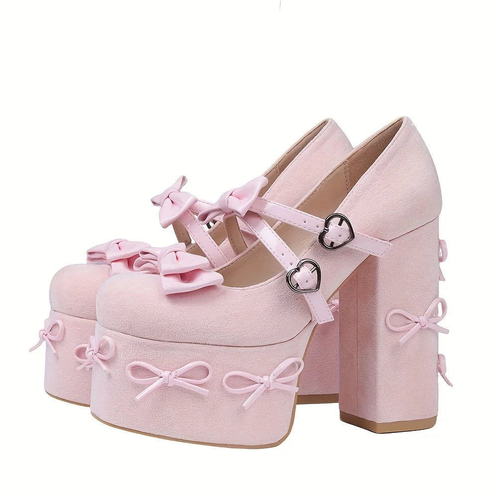 Women's Mary Jane Heels Black Platform Heels
