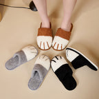 Unisex warm cat paw slippers for home